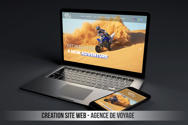 creation site internet pour une agence de voyage au medina marrakech maroc, refonte du logo et Annimation site web.